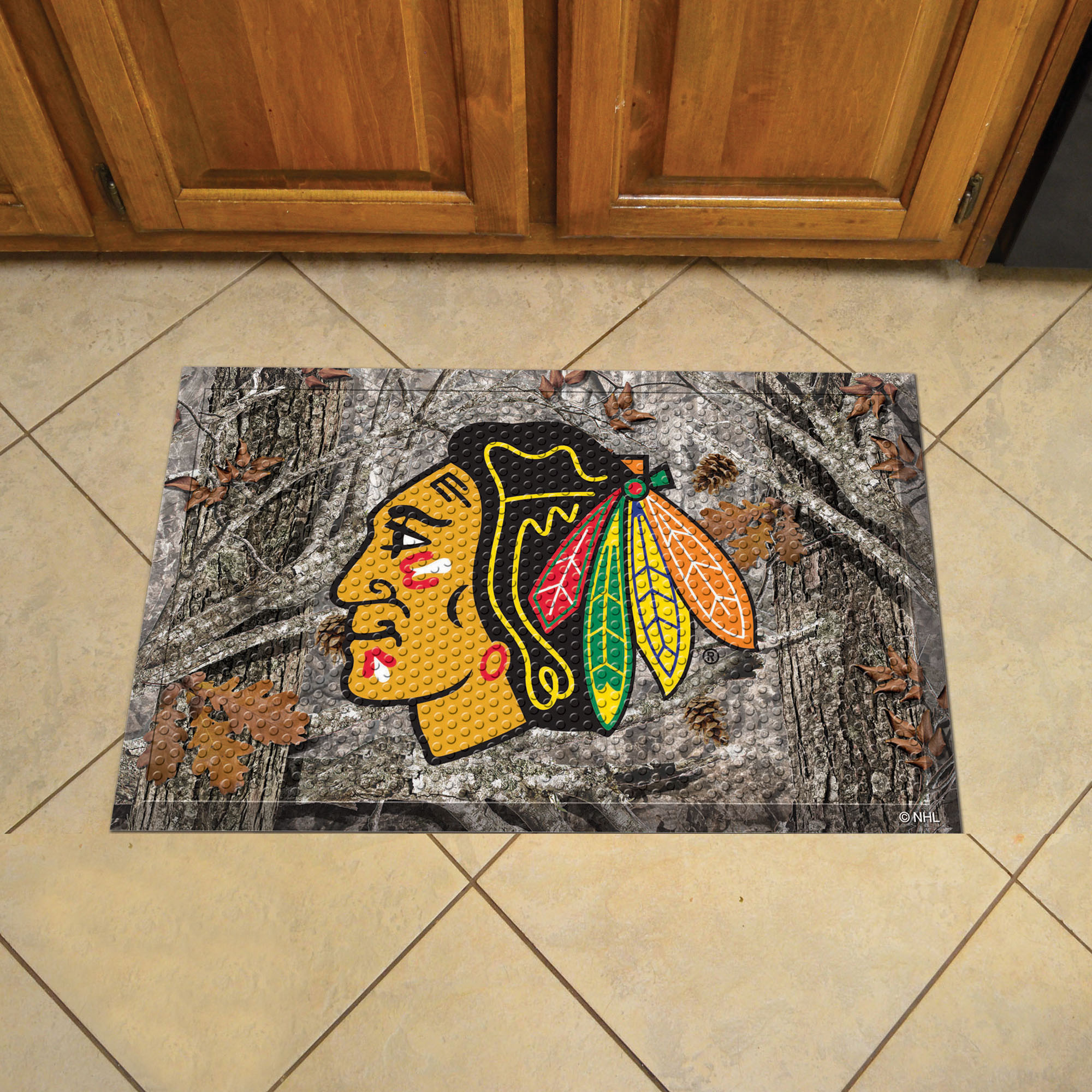 Chicago Blackhawks Camo Style SCRAPER Door Mat