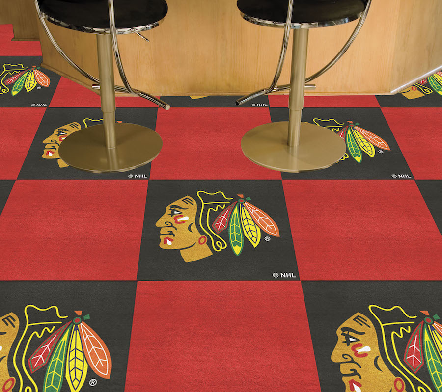 Chicago Blackhawks Carpet Tiles 18x18 in.