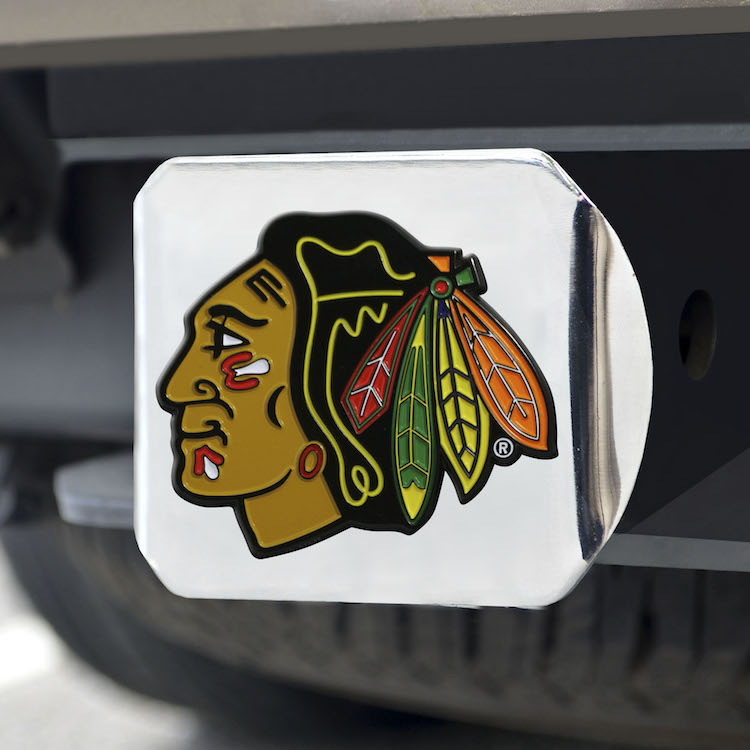 Chicago Blackhawks Color Chrome Trailer Hitch Cover