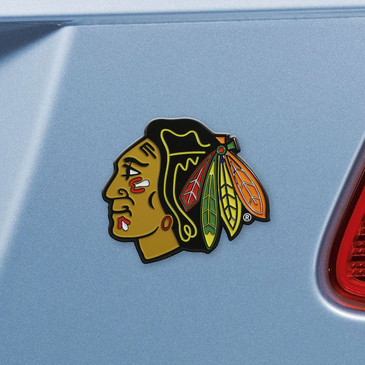 Chicago Blackhawks Color Metal Auto Emblem