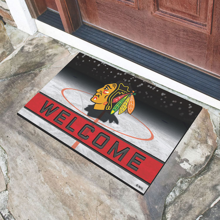 Chicago Blackhawks Recycled Crumb Rubber Door Mat