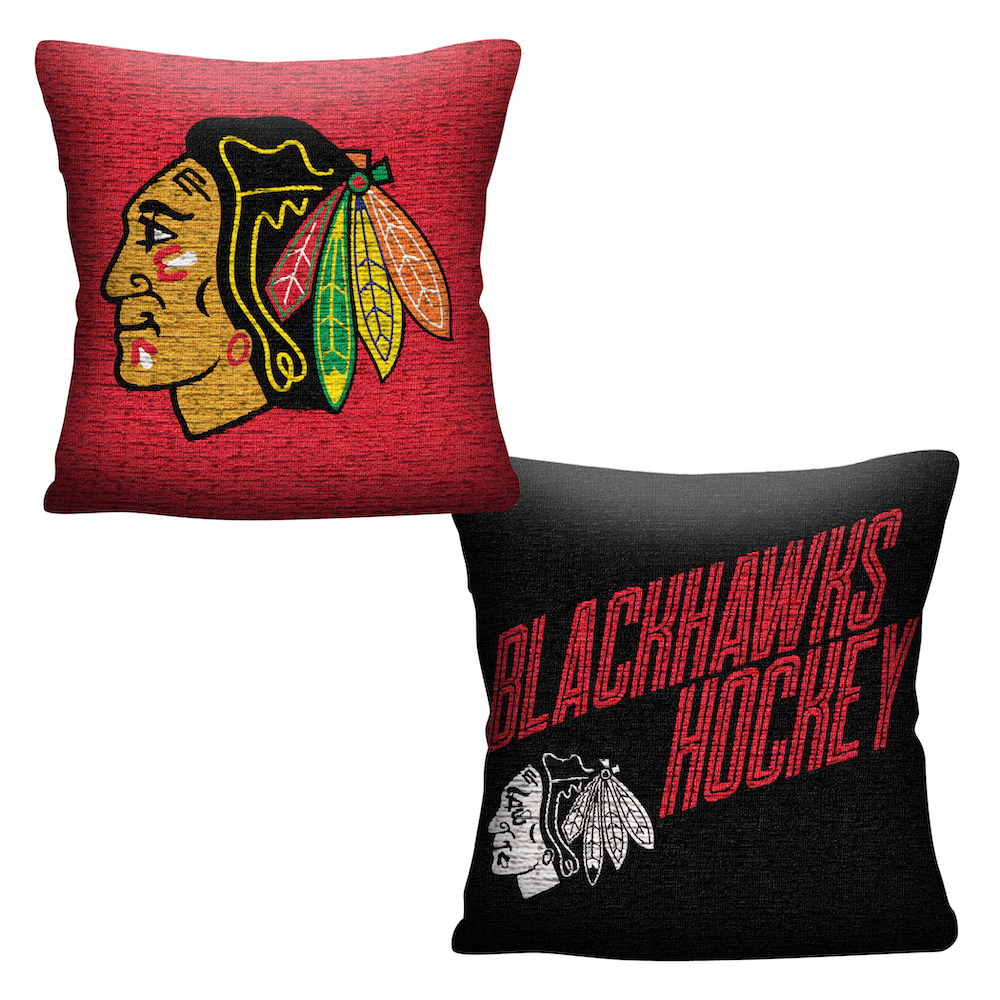 Chicago Blackhawks Double Sided INVERT Woven Pillow