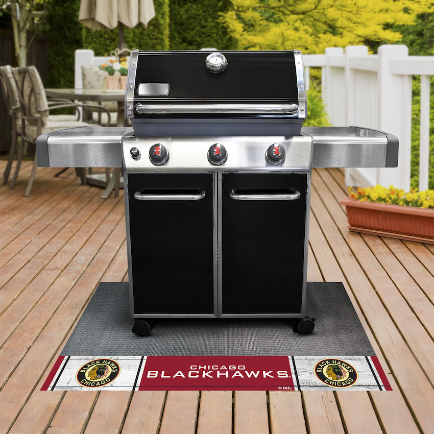 Chicago Blackhawks Vintage Grill Mat - Throwback Logo