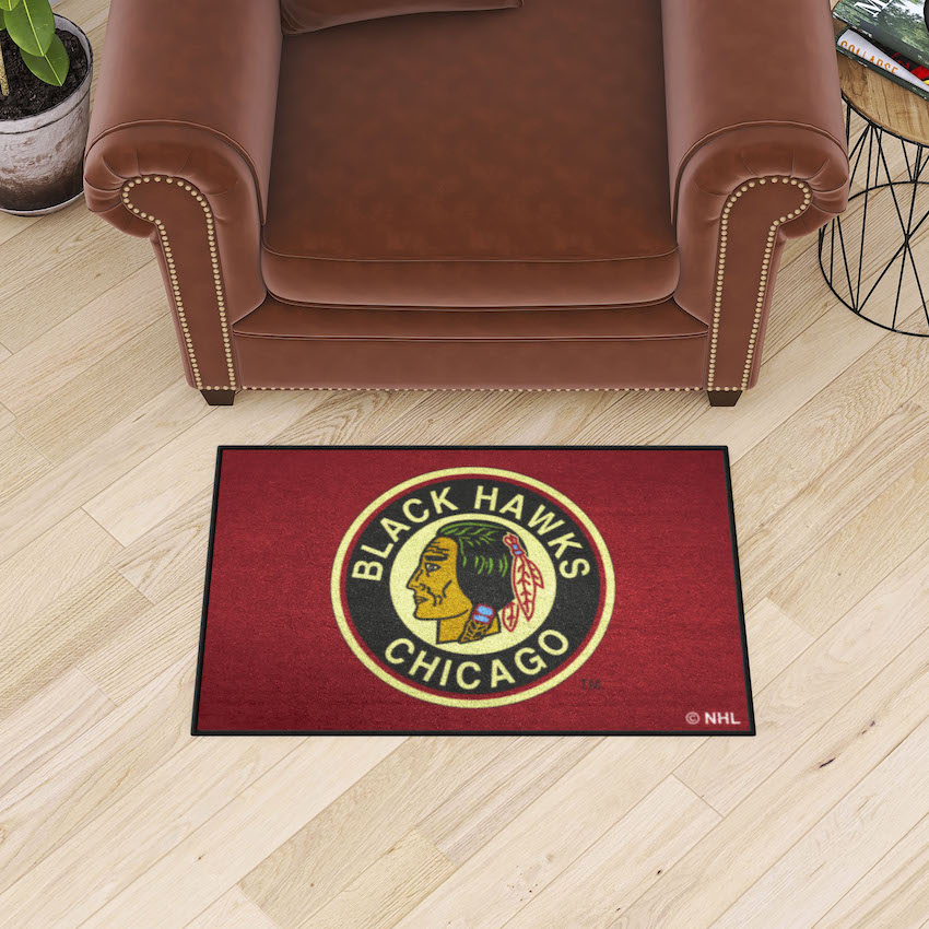 Chicago Blackhawks Vintage 20 x 30 STARTER Floor Mat - Throwback NAME