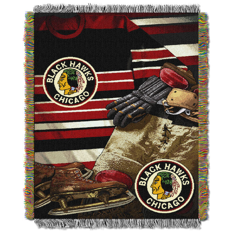 Chicago Blackhawks Commemorative VINTAGE Tapestry Throw