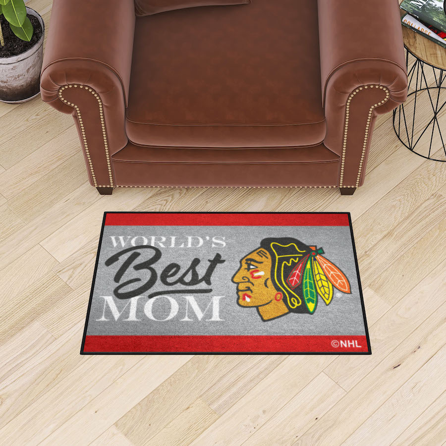 Chicago Blackhawks 20 x 30 WORLDS BEST MOM Floor Mat