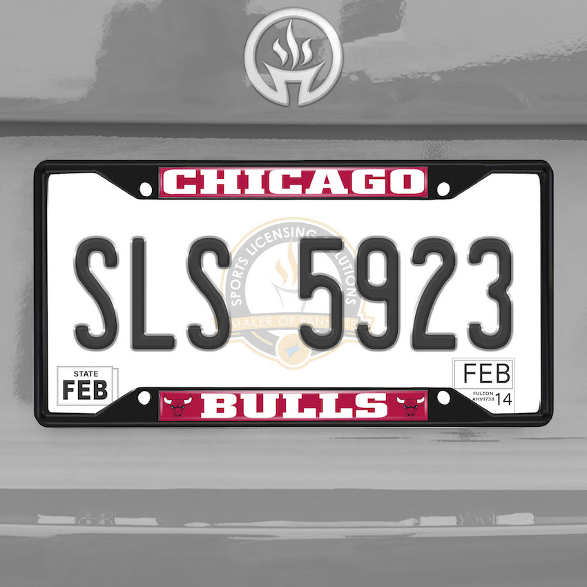 Chicago Bulls Black License Plate Frame