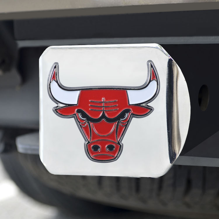 Chicago Bulls Color Chrome Trailer Hitch Cover