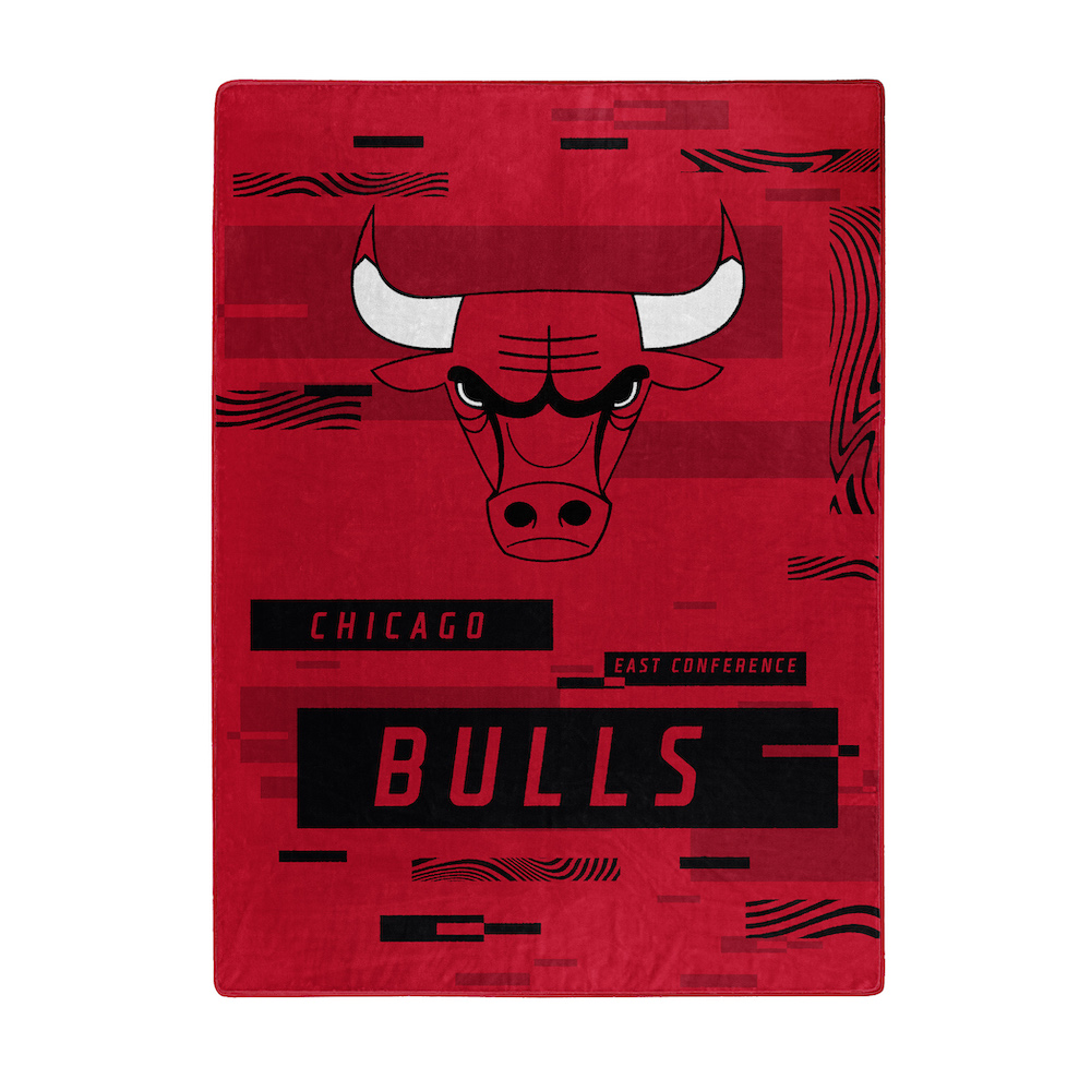 Chicago Bulls Large Plush Fleece Raschel Blanket 60 x 80