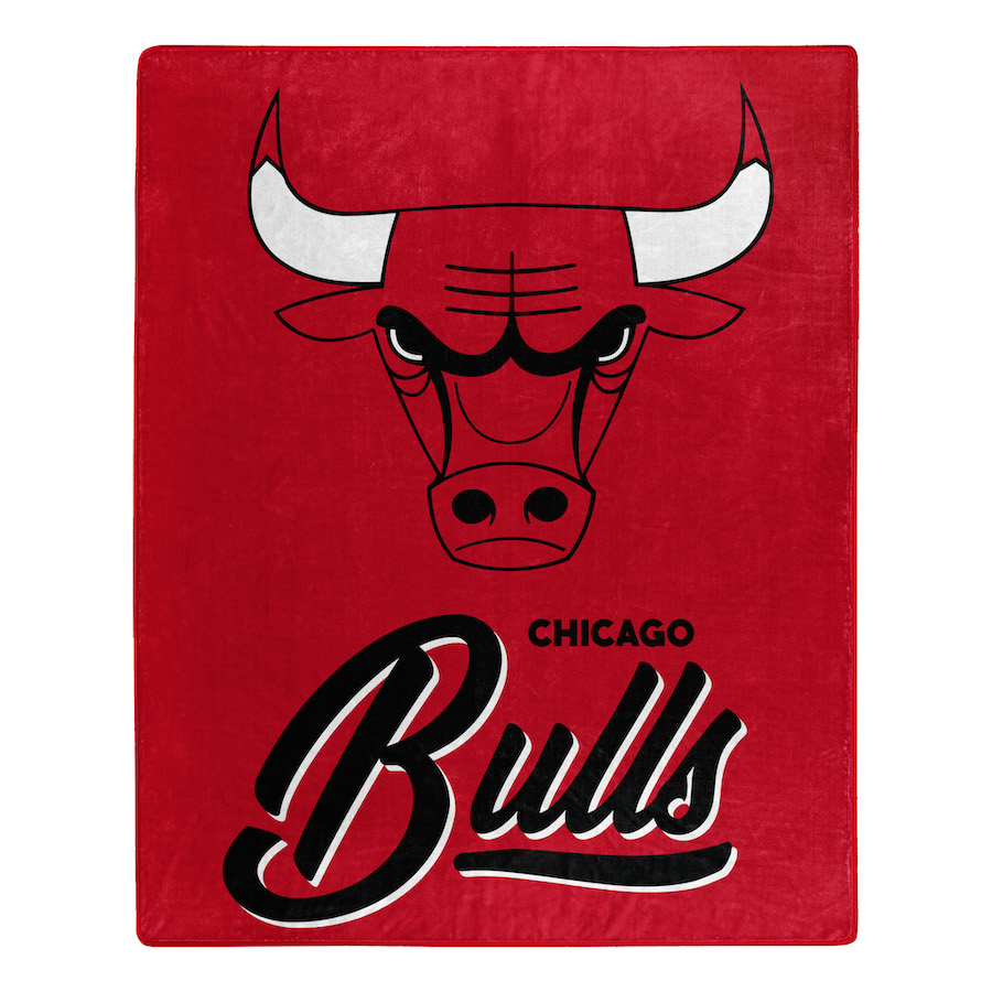 Chicago Bulls Plush Fleece Raschel Blanket 50 x 60