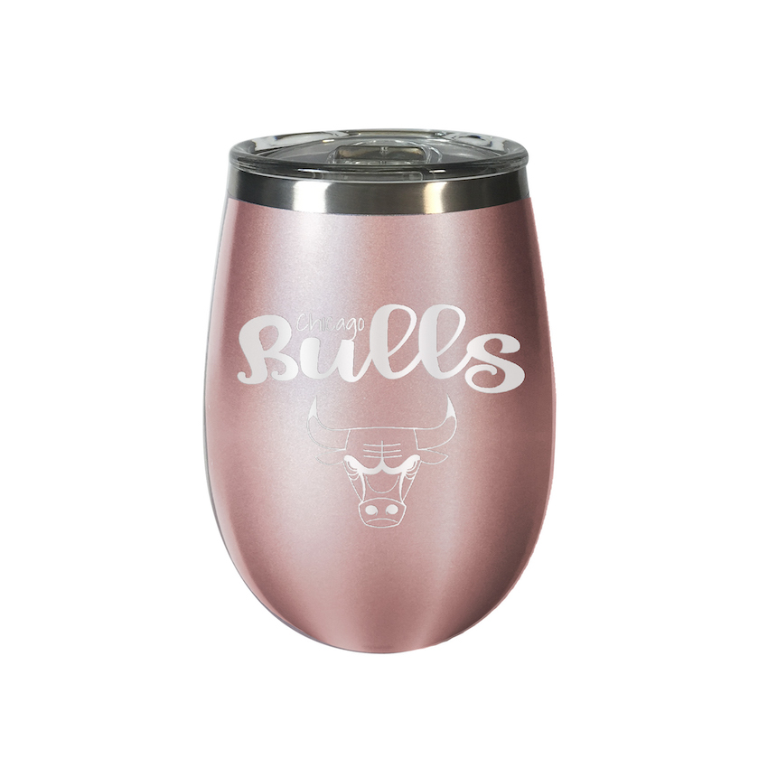 Chicago Bulls 10 oz Rose Gold Wine Tumbler