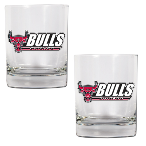 Chicago Bulls NBA Logo 2pc Rocks Glass Set