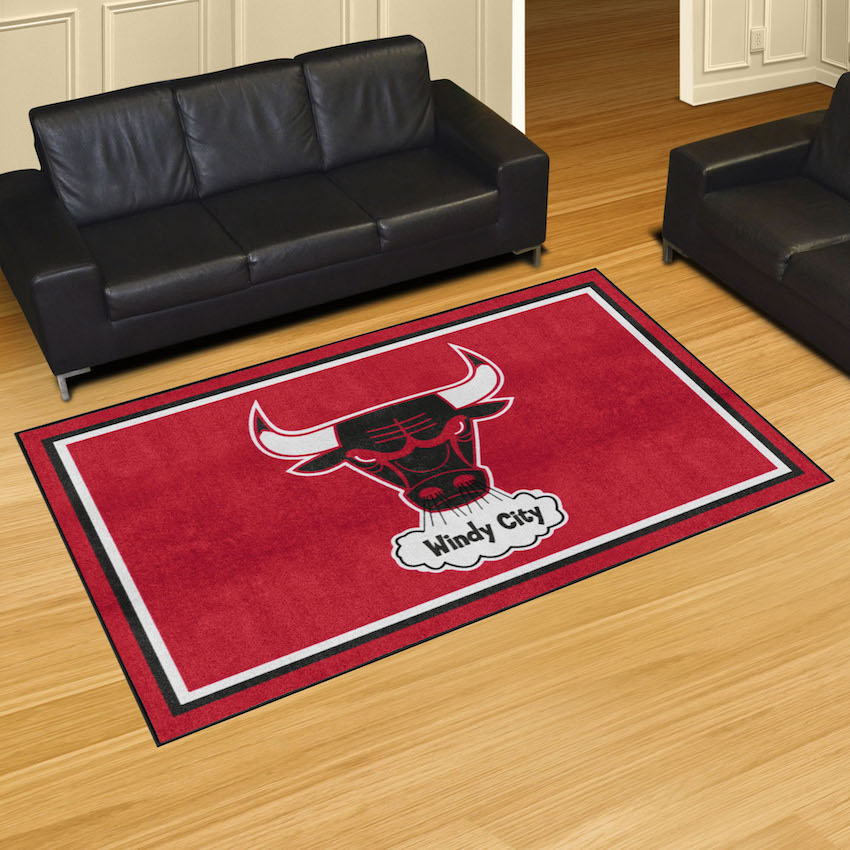 Chicago Bulls Vintage 5x8 Area Rug - Throwback Logo