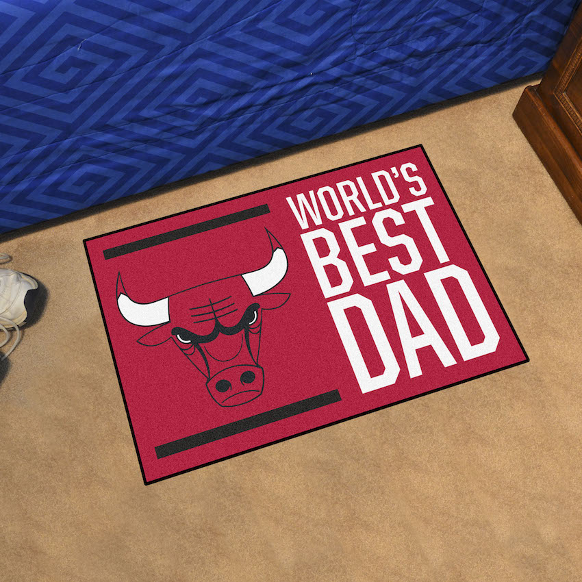 Chicago Bulls 20 x 30 WORLDS BEST DAD Floor Mat