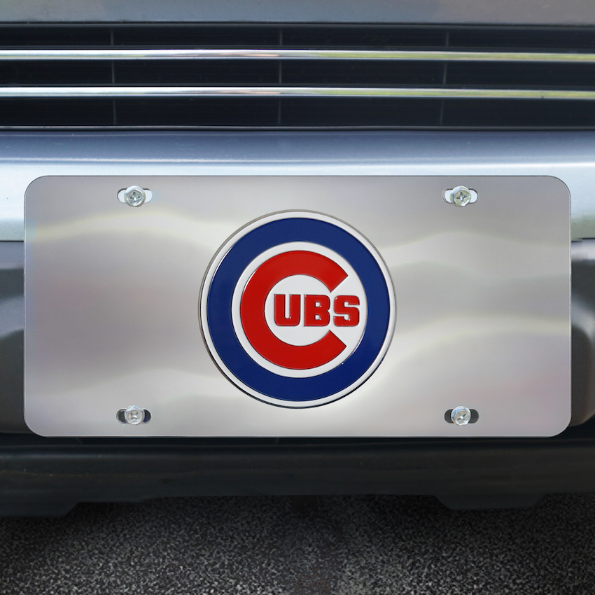 Chicago Cubs Stainless Steel Die-cast License Plate