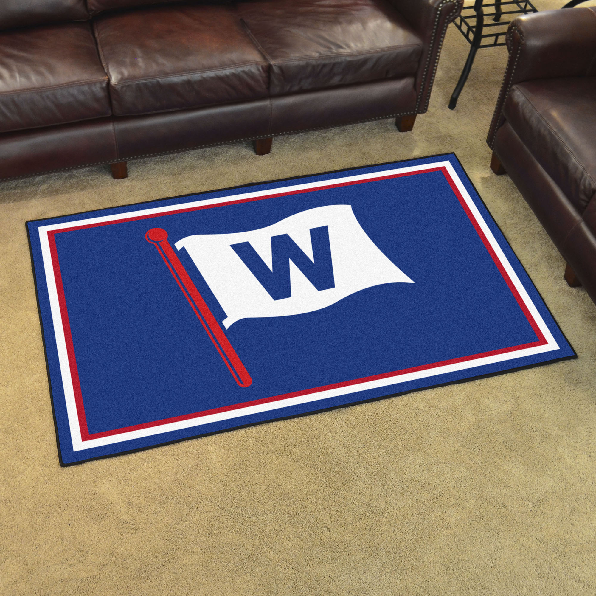 Chicago Cubs FLY THE W 4x6 Area Rug