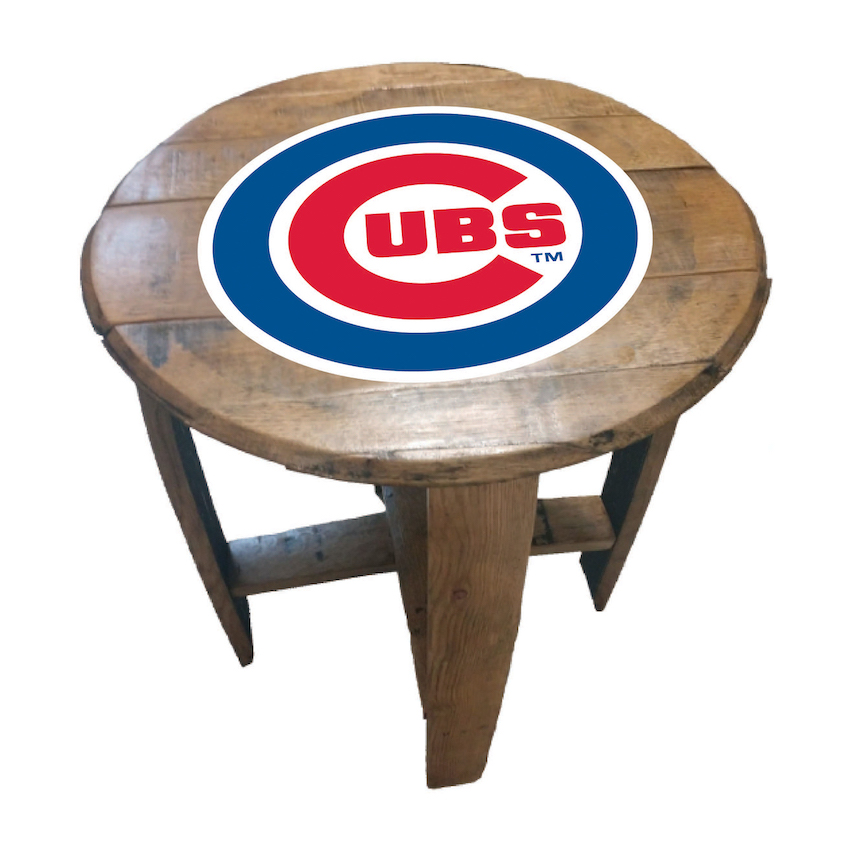 Chicago Cubs Oak Barrel Table