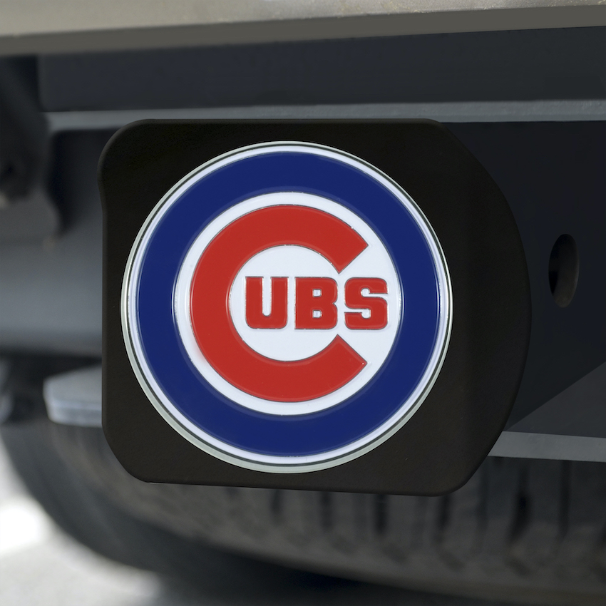 Chicago Cubs Black and Color Trailer Hitch Cover