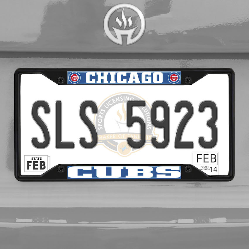 Chicago Cubs Black License Plate Frame