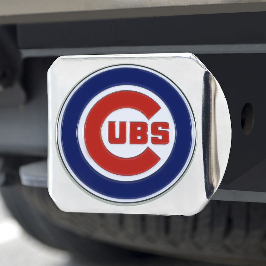 Chicago Cubs Color Chrome Trailer Hitch Cover