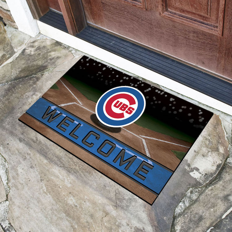 Chicago Cubs Recycled Crumb Rubber Door Mat