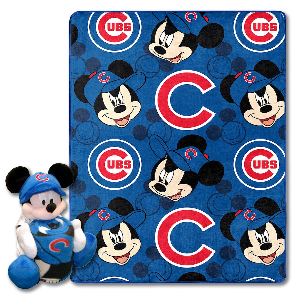 Chicago Cubs Disney Mickey Mouse Hugger and Silk Blanket Set