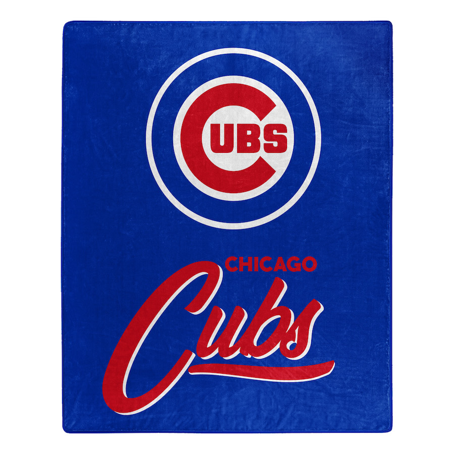 Chicago Cubs Plush Fleece Raschel Blanket 50 x 60