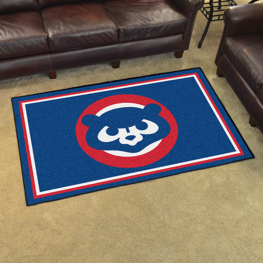 Chicago Cubs MLBCC Vintage 4x6 Area Rug Throwback Logo