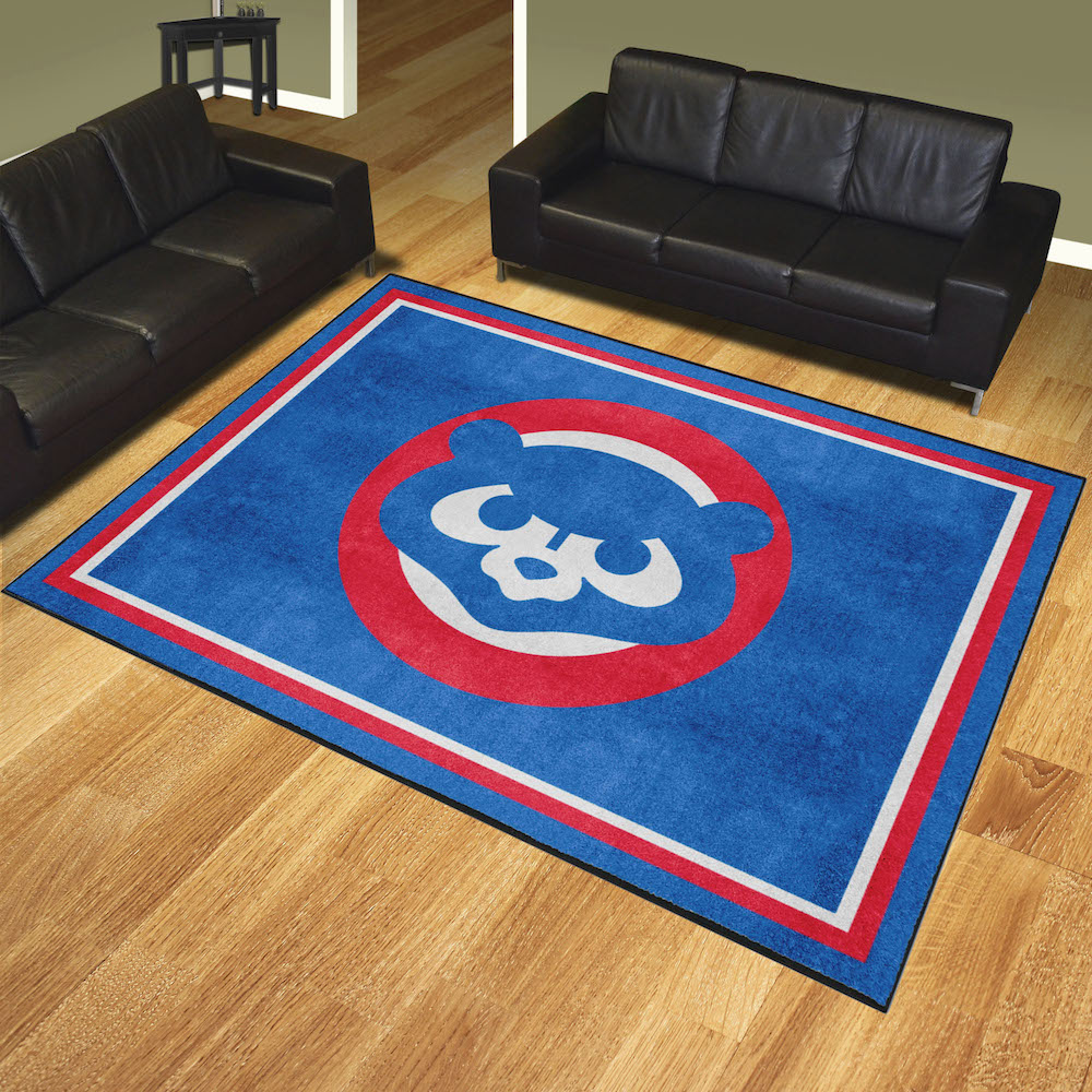 Chicago Cubs MLBCC Vintage Ultra Plush 8x10 Area Rug Throwback Logo