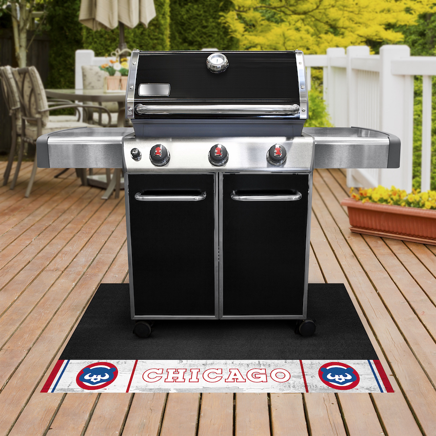 Chicago Cubs MLBCC Vintage Grill Mat Throwback Logo