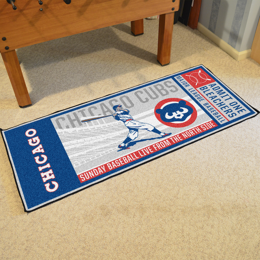 Chicago Cubs MLBCC Vintage 30 x 72 Game Ticket Carpet Runner