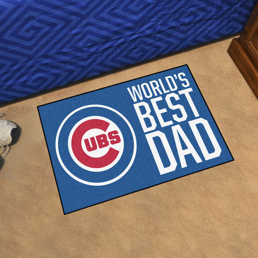 Chicago Cubs 20 x 30 WORLDS BEST DAD Floor Mat