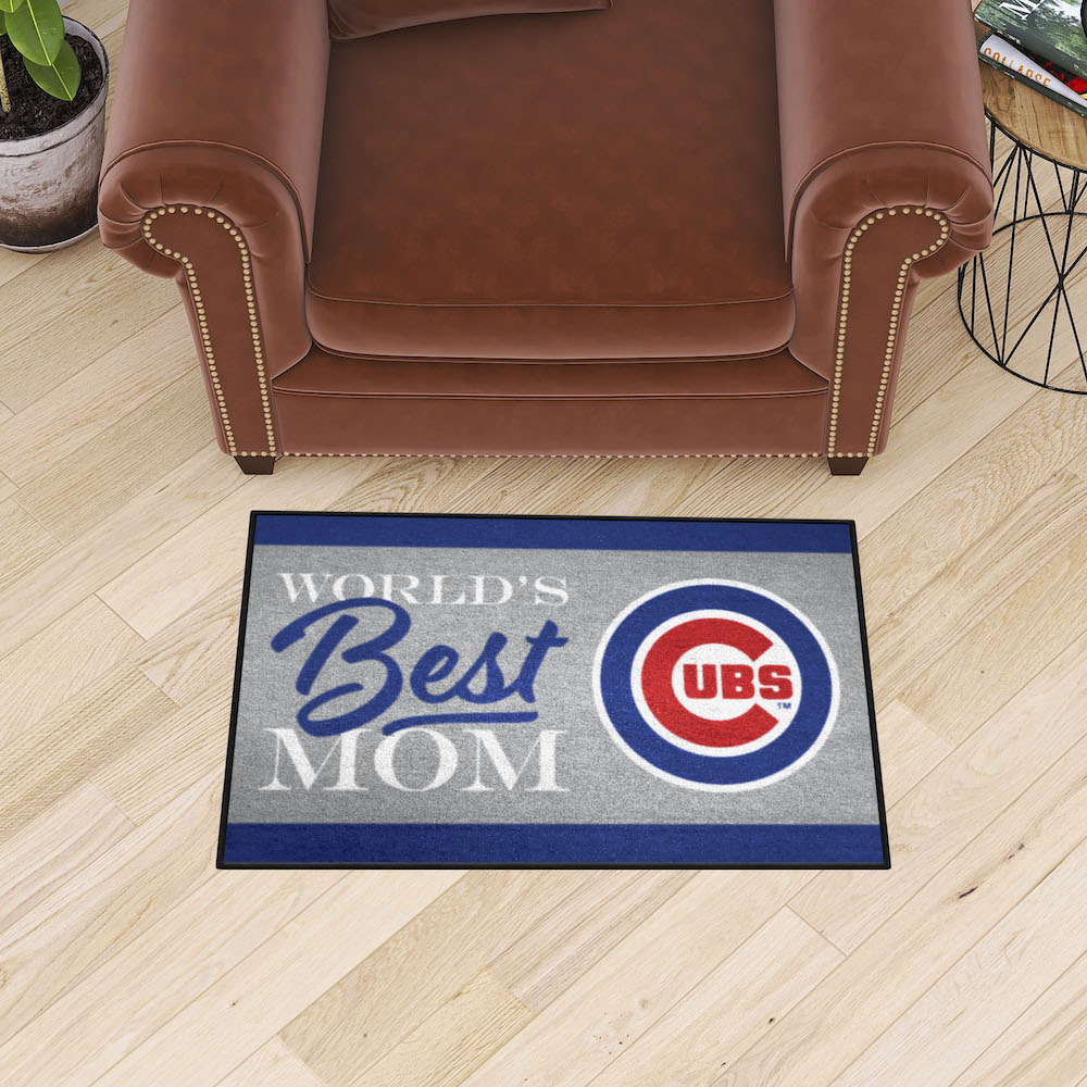 Chicago Cubs 20 x 30 WORLDS BEST MOM Floor Mat