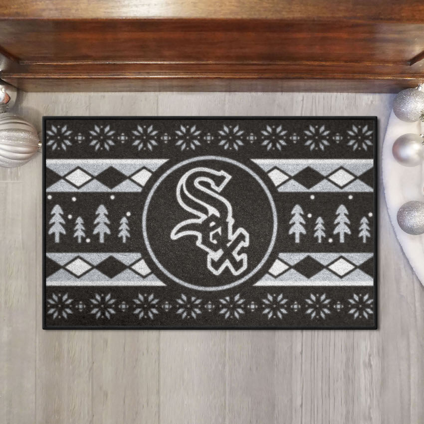 Chicago White Sox Holiday Sweater Themed 20 x 30 STARTER Floor Mat