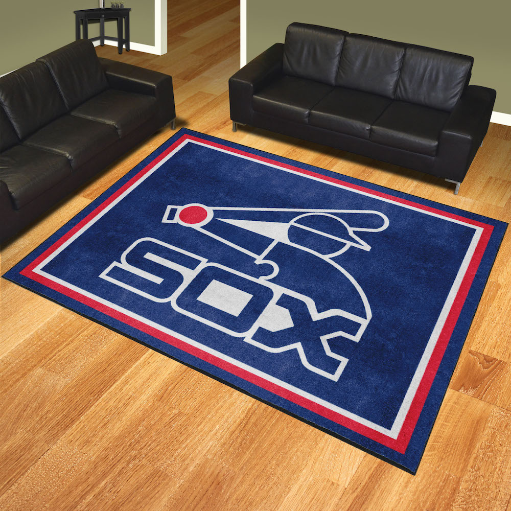 Chicago White Sox MLBCC Vintage Ultra Plush 8x10 Area Rug Throwback Logo