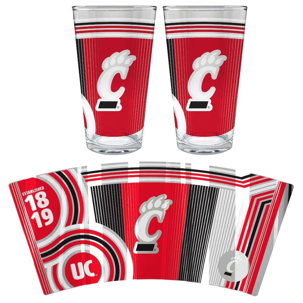 Cincinnati Bearcats COOL VIBES 2 pc Pint Glass Set