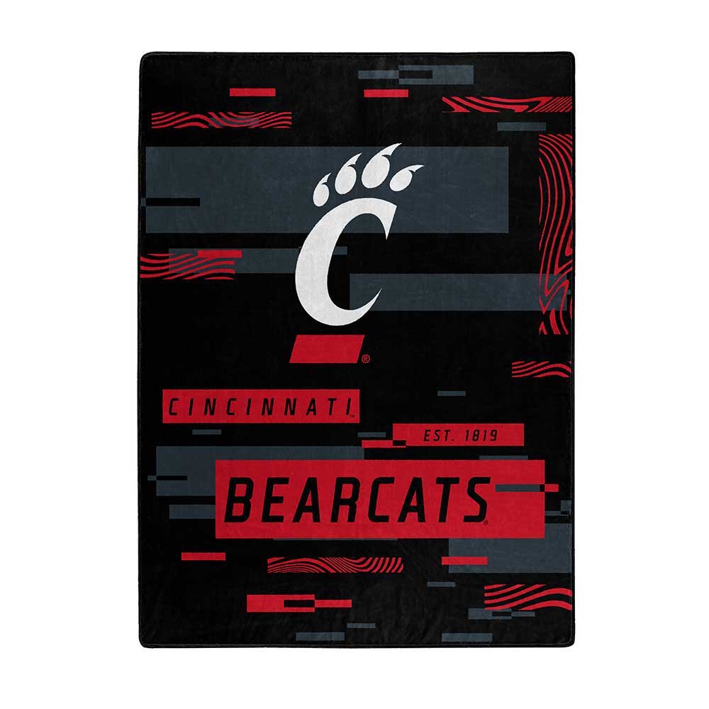 Cincinnati Bearcats Large Plush Fleece Raschel Blanket 60 x 80