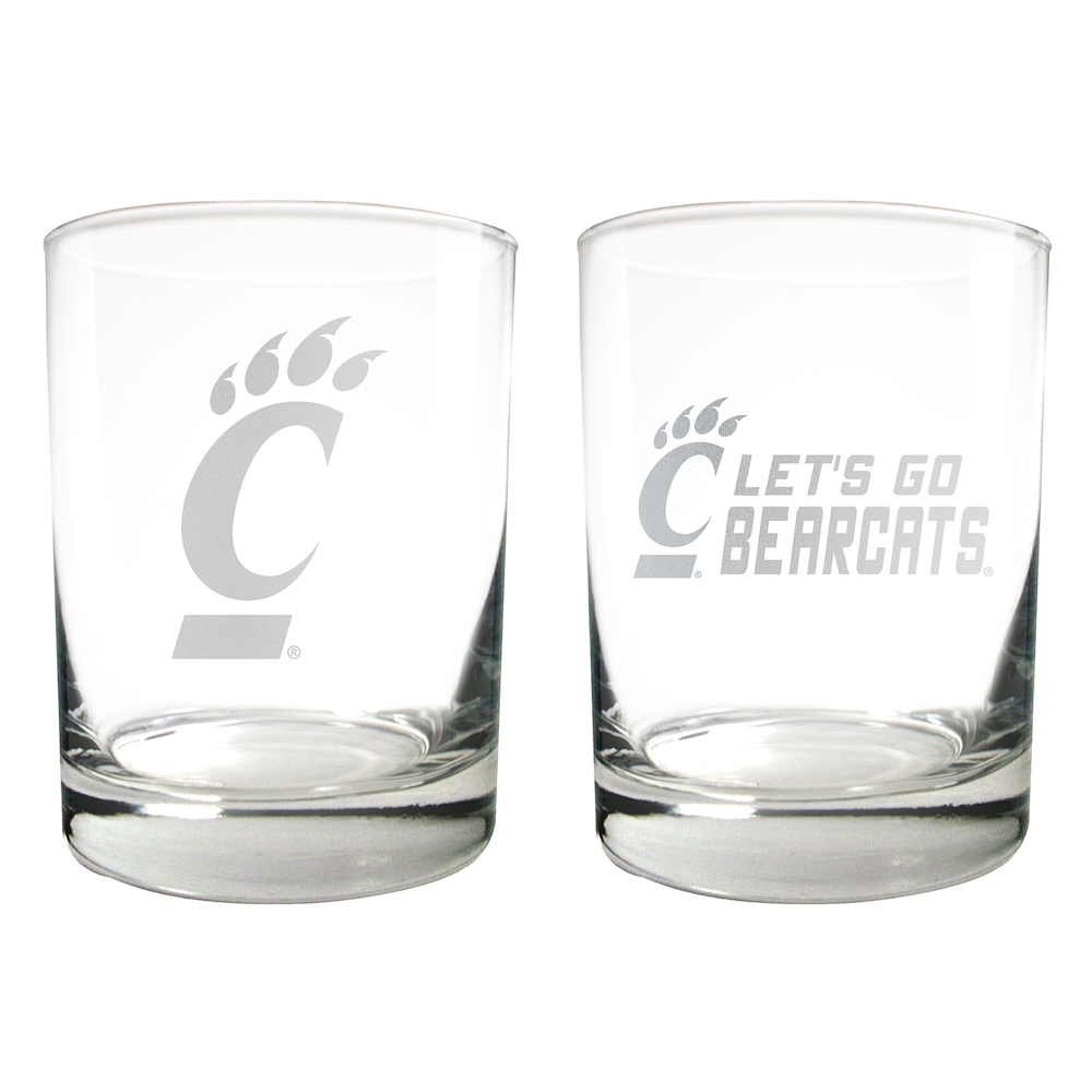 Cincinnati Bearcats 2pc Rocks Glass Set