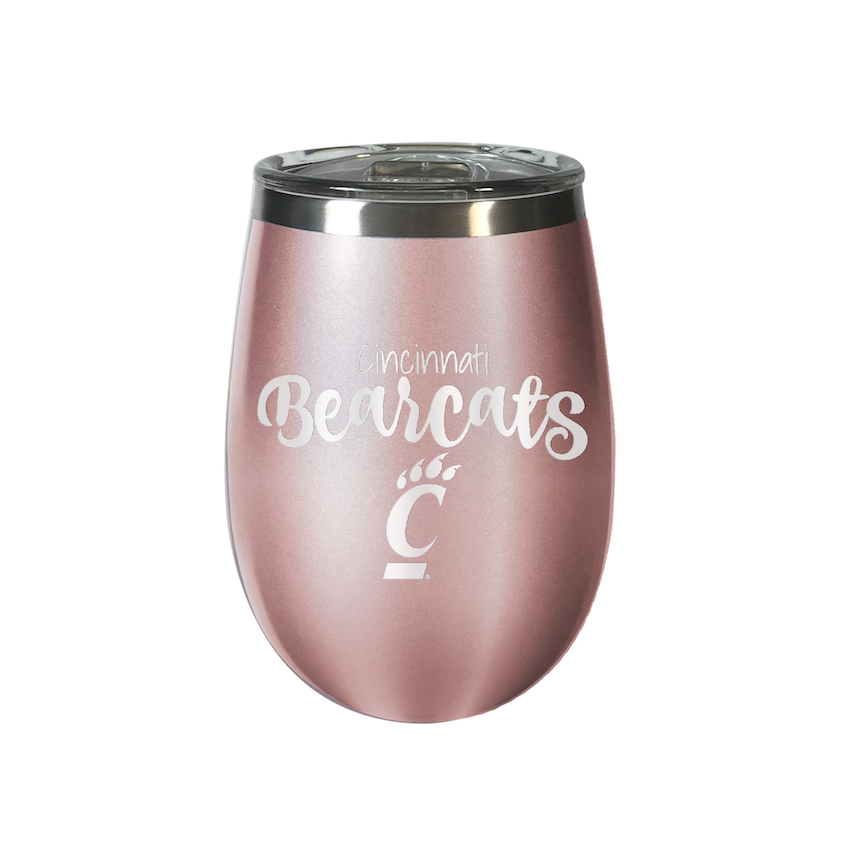 Cincinnati Bearcats 10 oz Rose Gold Wine Tumbler