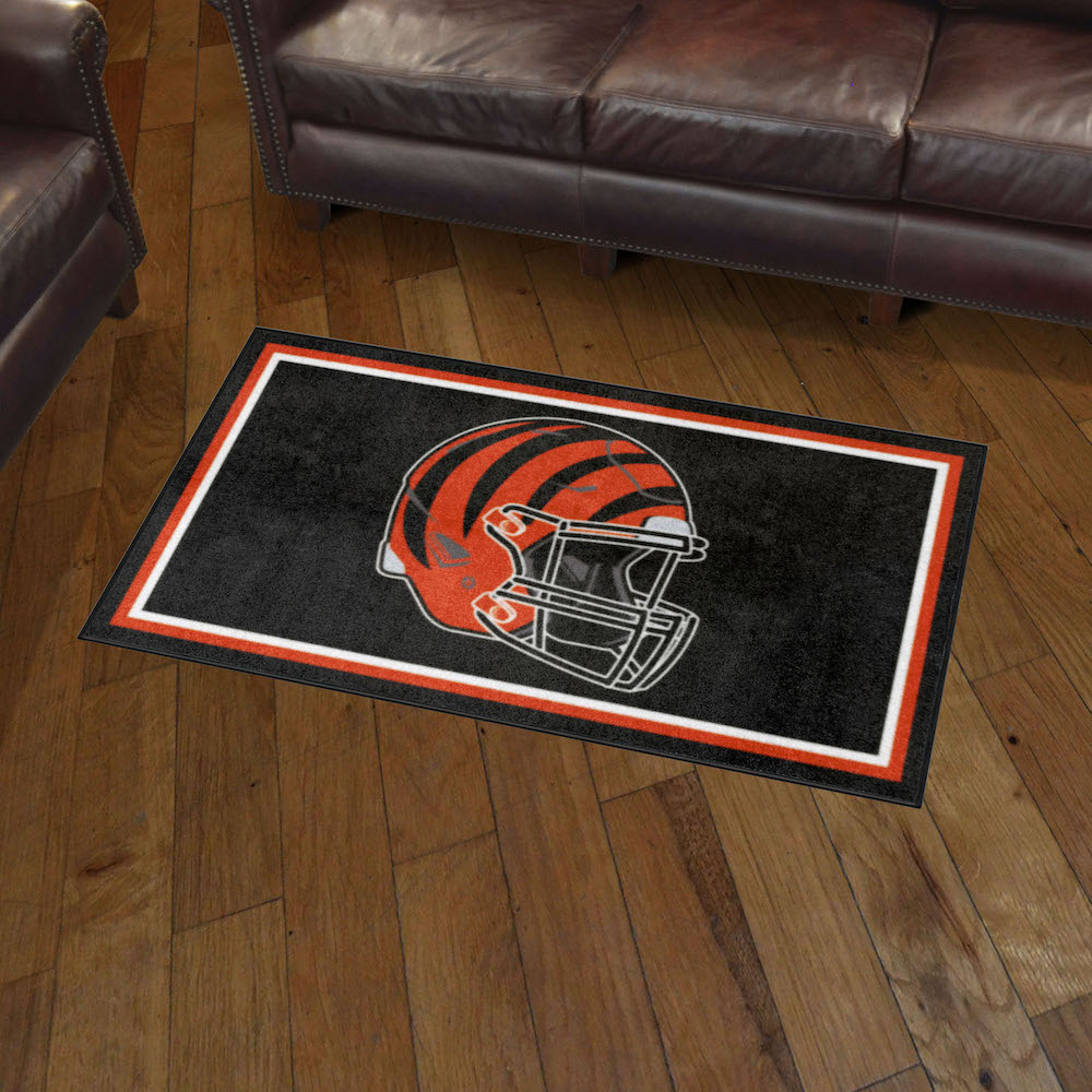 Cincinnati Bengals 3x5 Area Rug - Helmet Logo