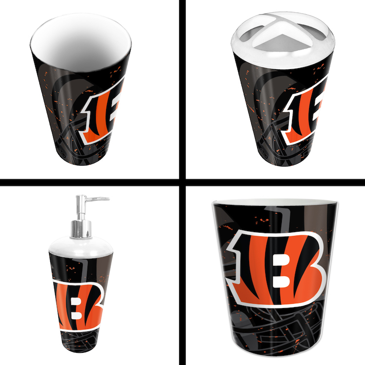 Cincinnati Bengals 4 Piece Bathroom Accessory Set