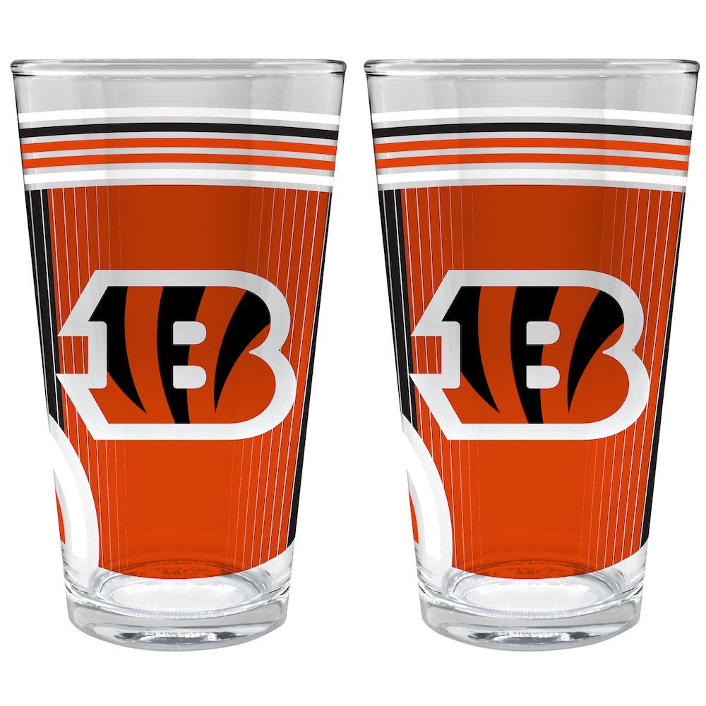 Cincinnati Bengals COOL VIBES 2 pc Pint Glass Set