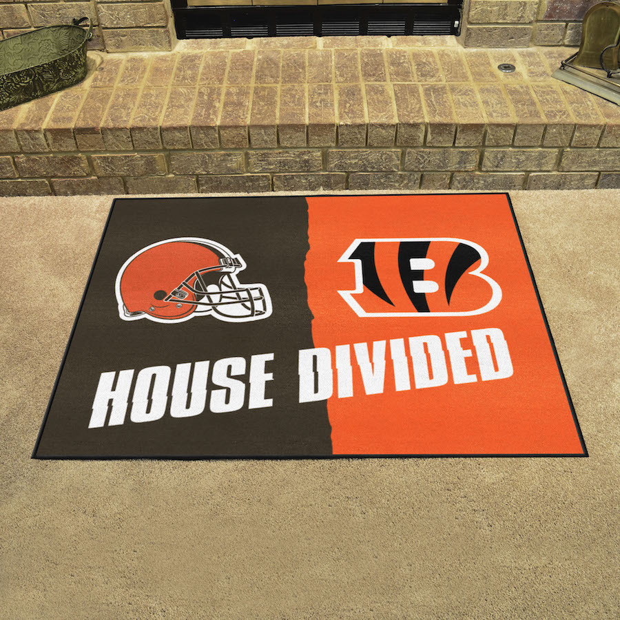 NFL House Divided Rivalry Rug Cincinnati Bengals - Cleveland Browns