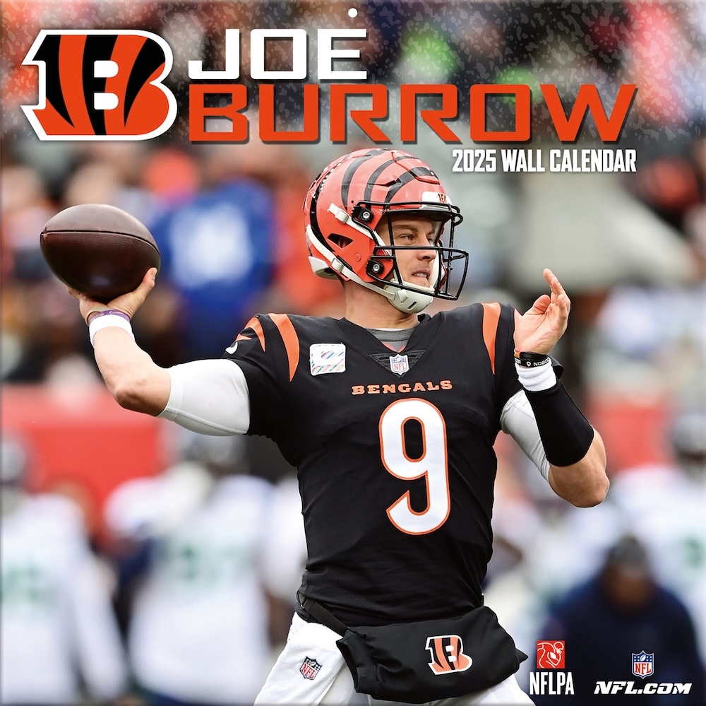 Cincinnati Bengals Joe Burrow 2025 NFL Wall Calendar