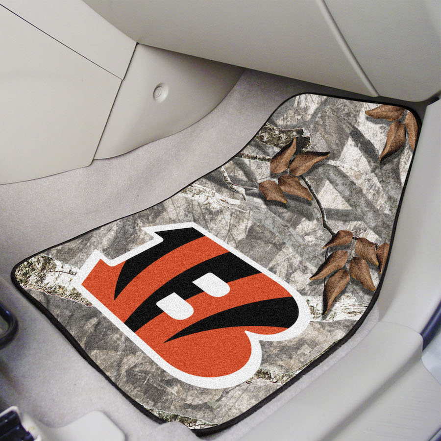 Cincinnati Bengals Carpeted Camouflage Car Floor Mats 18 x 27 inch