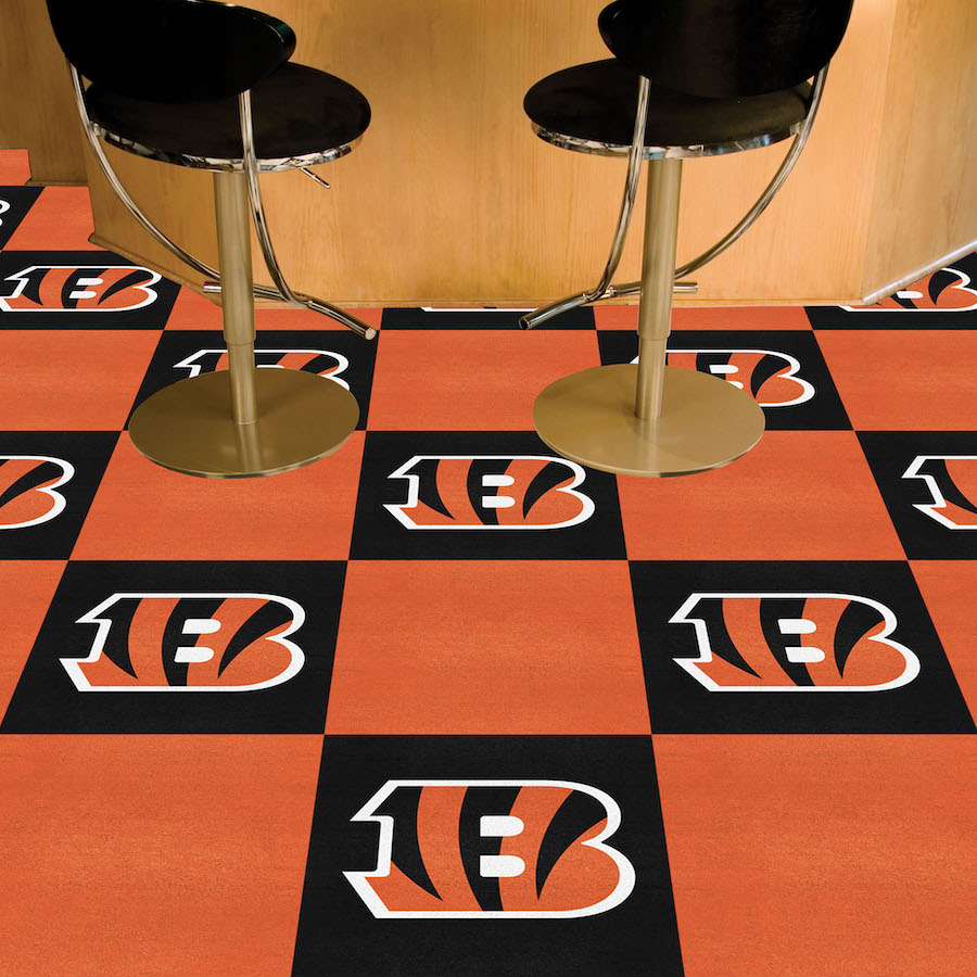 Cincinnati Bengals Carpet Tiles 18x18 in.