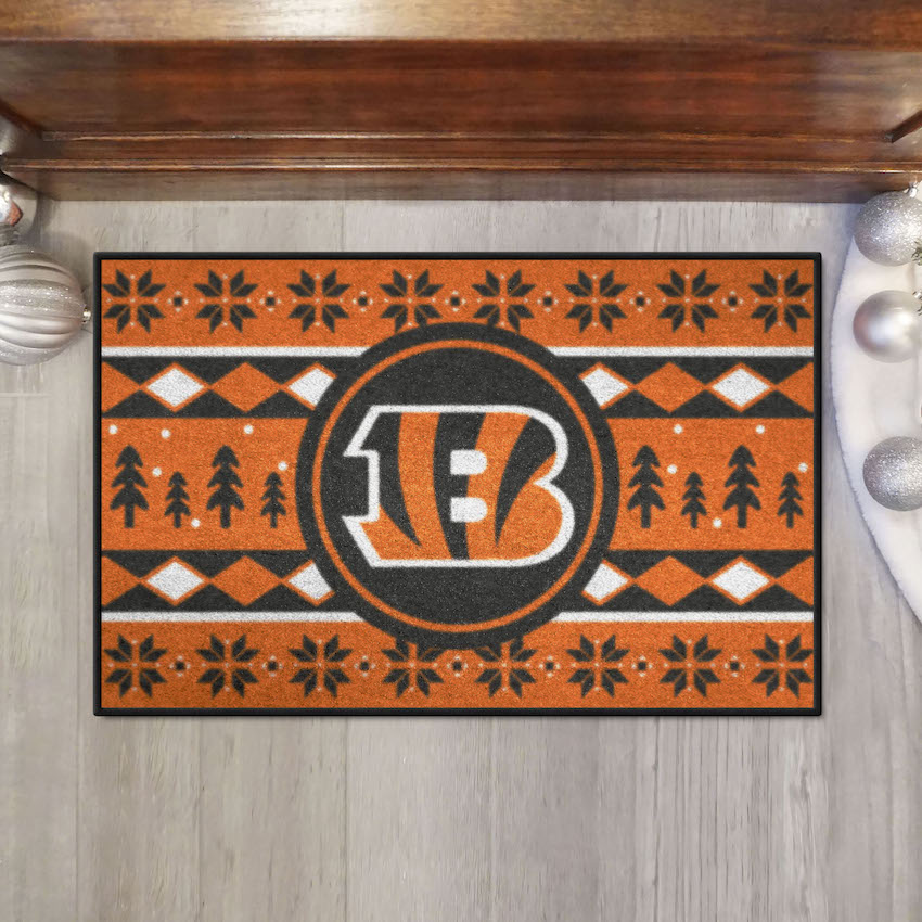 Cincinnati Bengals Holiday Sweater Starter Mat