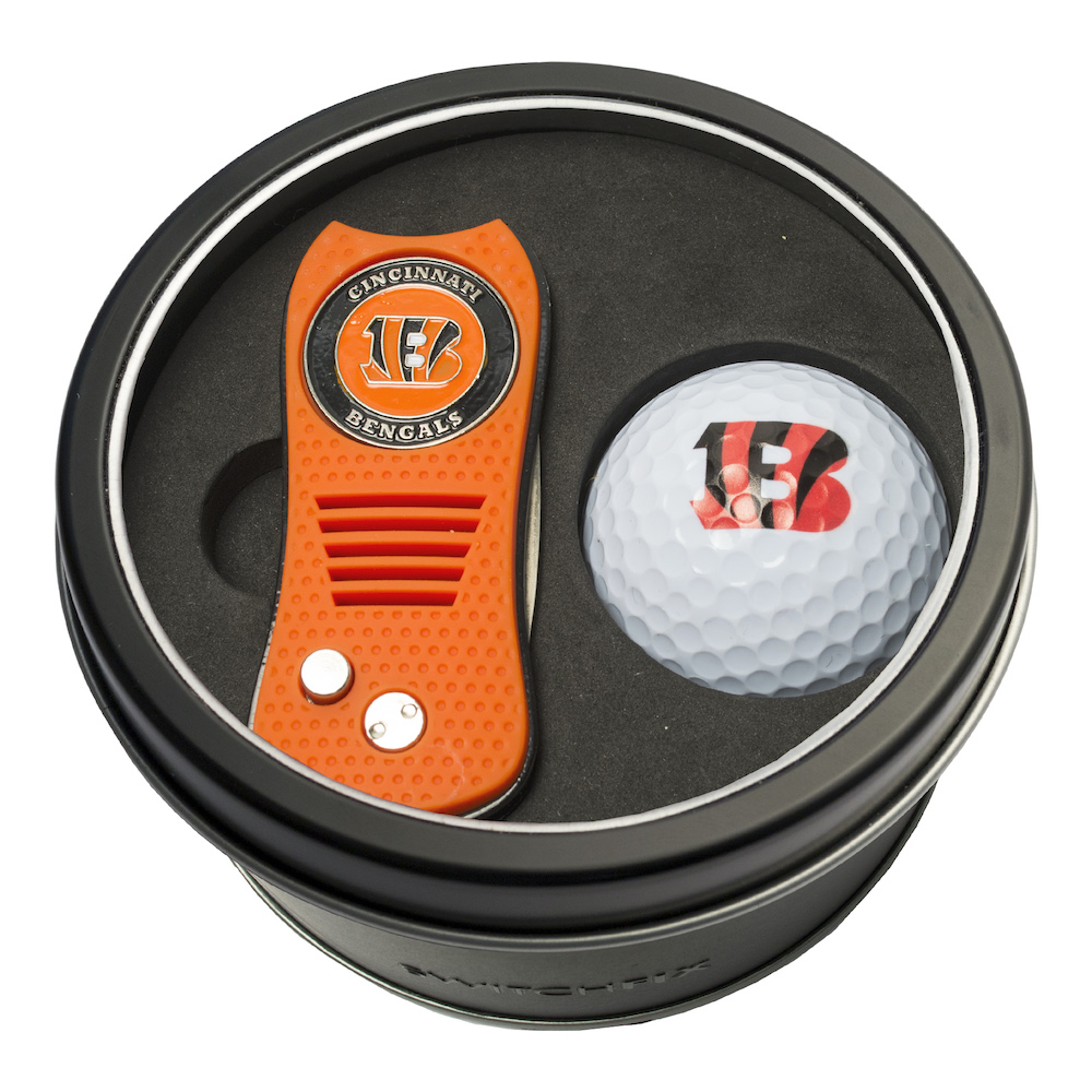 Cincinnati Bengals Switchblade Divot Tool and Golf Ball Gift Pack