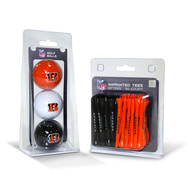 Cincinnati Bengals 3 Ball Pack and 50 Tee Pack