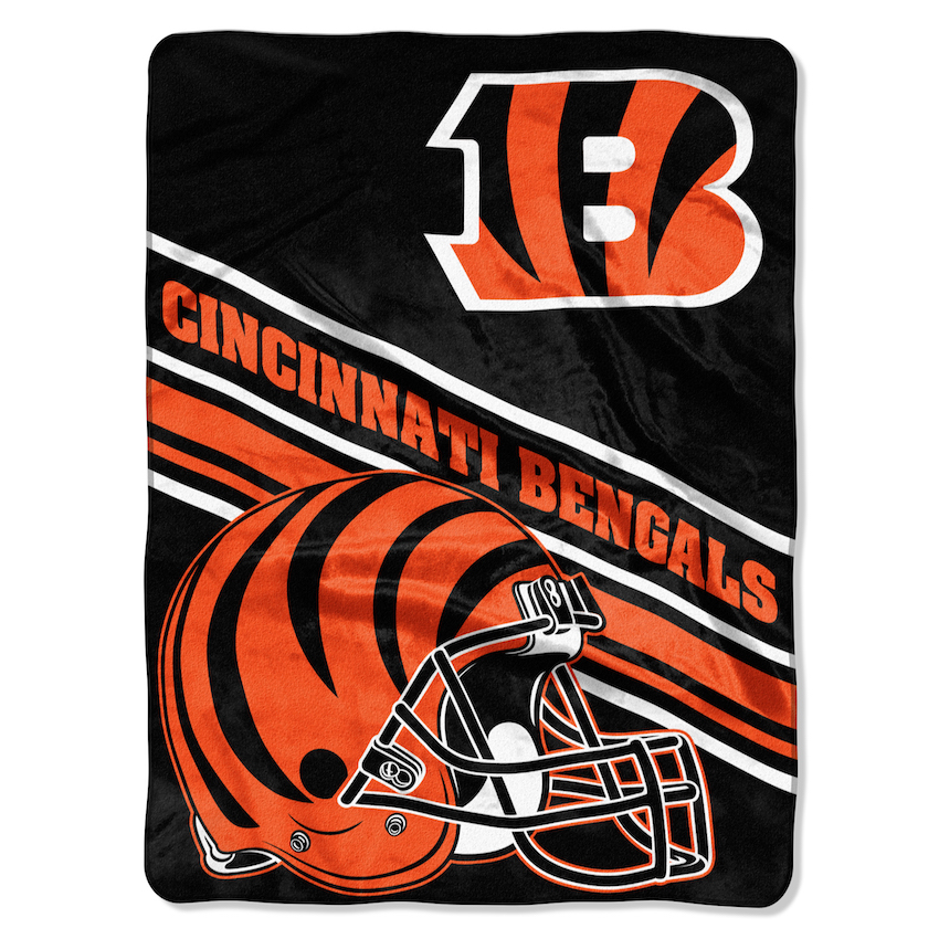 Cincinnati Bengals Large Plush Fleece Raschel Blanket 60 x 80